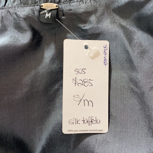 NWT!! Elizabeth Gillett Silk Taffeta Wrap Top - Picture 8 of 8